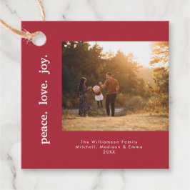 Etiquetas Para Lembrancinhas Peace Love Joy Holiday Christmas Family Photo