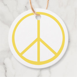 Etiquetas Para Lembrancinhas Peace Sign Yellow Groovy Colorful Fun
