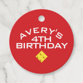 Etiquetas Para Lembrancinhas Peças Coloridas da FESTA BLOQUEIO Personalizada Ob