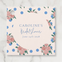 Peônia Floral Azul Pontos Casamento Personalizado 