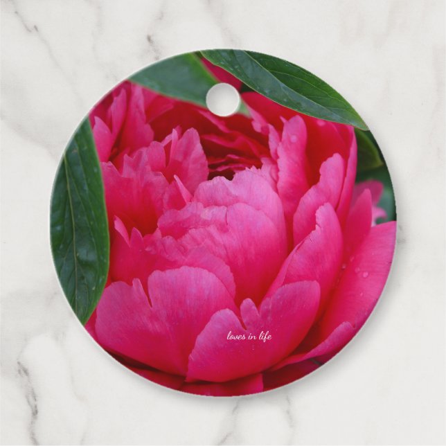 Etiquetas Para Lembrancinhas Peônia Rosa Tímida (Frente)