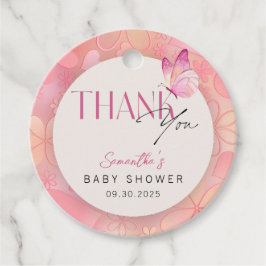 Etiquetas Para Lembrancinhas Pequena Borboleta no Caminho Chá de fraldas Obriga