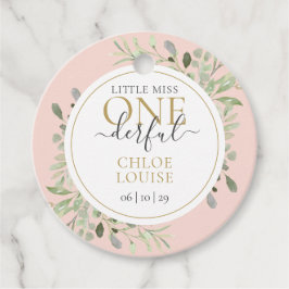 Etiquetas Para Lembrancinhas Pequena Menina Maravilhosa de UM Aniversário Rosa