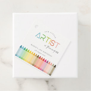 Etiquetas Para Lembrancinhas Pequeno Artista Bonito Crayon Arco-Íris Qualquer I