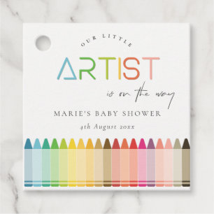 Etiquetas Para Lembrancinhas Pequeno Artista Bonito Crayon Diversão Chá de fral
