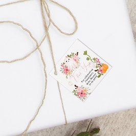 Etiquetas Para Lembrancinhas Pequeno chá de fraldas de abóbora floral brilhante