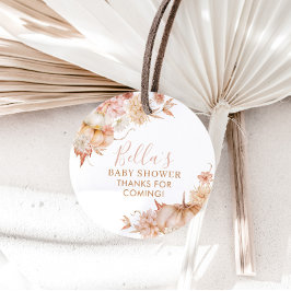 Etiquetas Para Lembrancinhas Pequeno Chá de fraldas De Abóbora Queda Floral Ros