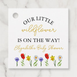 Etiquetas Para Lembrancinhas Pequeno Chá de fraldas de flor selvagem