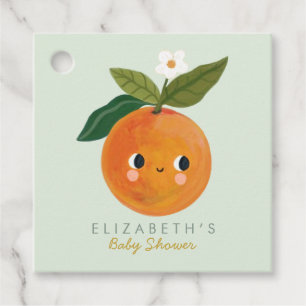 Etiquetas Para Lembrancinhas Pequeno Chá de fraldas de Laranja Cutie