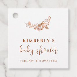 Etiquetas Para Lembrancinhas Pequeno Chá de fraldas de Queda Simples de Flor Se