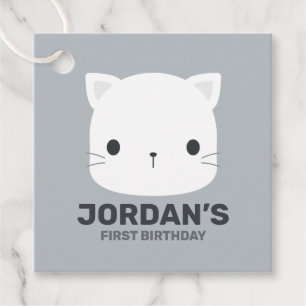 Etiquetas Para Lembrancinhas Pequeno Gato Bonito com Nome Personalizado