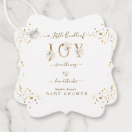 Etiquetas Para Lembrancinhas Pequeno Pacote De Joy White Dourado Chá de fraldas