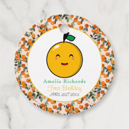 Etiquetas Para Lembrancinhas Pequeno primeiro aniversario de Citros de Laranja