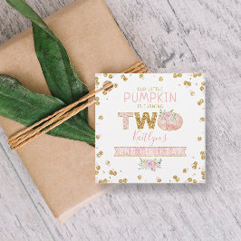 Etiquetas Para Lembrancinhas Pequeno segundo aniversário de Meninas de Abóbora