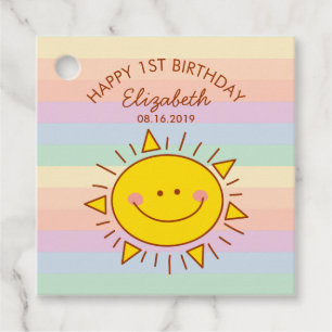 Etiquetas Para Lembrancinhas Pequeno Sol Bonito Primeira Festa de aniversário