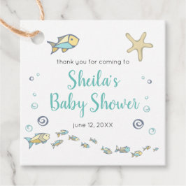 Etiquetas Para Lembrancinhas Pequenos peixes e Chá de fraldas de oceano de Star