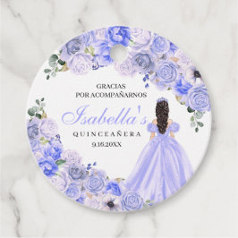 Etiquetas Para Lembrancinhas Periwinkle Blue Floral Quinceanera Circle Favor Ta