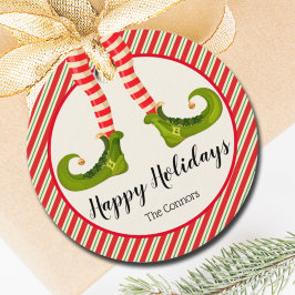 Etiquetas Para Lembrancinhas Pernas de Elf de Natal Gritam Férias