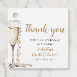 Etiquetas Para Lembrancinhas Pérolas Douradas Elegantes e Chá de Bebê com Prose