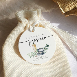 Etiquetas Para Lembrancinhas Pérolas e Prosecco Elegante Chuveiro de Noiva Dour