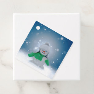 Etiquetas Para Lembrancinhas Personagem adorável de boneco de neve de Natal do