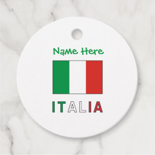 Etiquetas Para Lembrancinhas Personalização da Bandeira Italiana Itália Verde