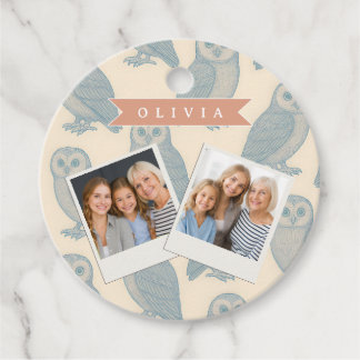 Etiquetas Para Lembrancinhas Personalizado Azul Vintage Coruja Casa de Campo Fl