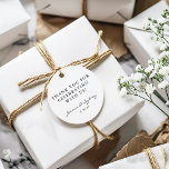 Etiquetas Para Lembrancinhas Personalizado de Script Branco e Preto Minimizado<br><div class="desc">Personalização de Casamento de Script Branco e Preto Moderno Minimalista Obrigado Marcas Favoritas</div>