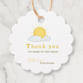 Etiquetas Para Lembrancinhas Personalizado Obrigado Chá de fraldas retrô-sol