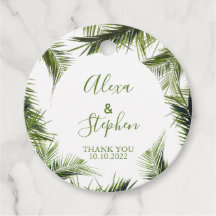 Personalizado Obrigado Palm Deixa Casamento Tropic