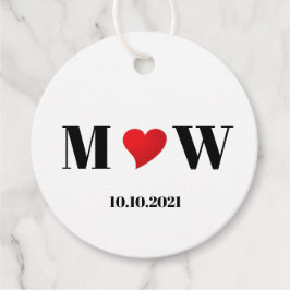 Etiquetas Para Lembrancinhas Personalizar as iniciais do Casal Um coração verme