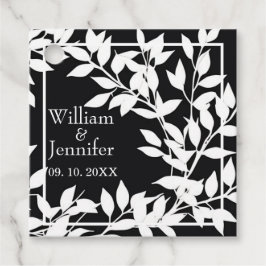 Etiquetas Para Lembrancinhas Personalizar Nome, Data Preto e Branco elegante de