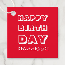 Etiquetas Para Lembrancinhas Personalizar nome, feliz aniversário, vermelho bra