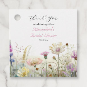 Etiquetas Para Lembrancinhas Personalize Chuva de Noiva Flores silvestres Obrig