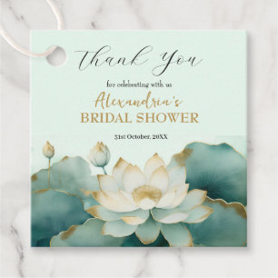 Etiquetas Para Lembrancinhas Personalize o Chá de panela de flor Lotus Obrigado