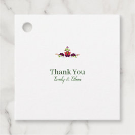 Etiquetas Para Lembrancinhas Personalized Folk Floral Wedding Thank You