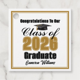 Etiquetas Para Lembrancinhas Personalized Gold Class of 2026 Graduation Party