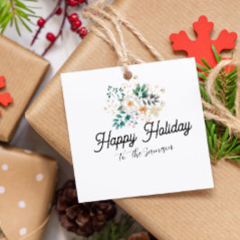 Etiquetas Para Lembrancinhas personalized happy holiday green flower christmas