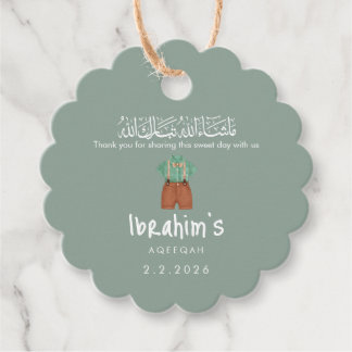 Etiquetas Para Lembrancinhas Personalized Islamic Aqiqah Baby Boy Round Gift
