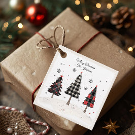 Etiquetas Para Lembrancinhas Personalized Plaid Christmas Tree Family Name 