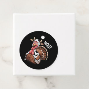 Etiquetas Para Lembrancinhas Peru Moo Dia de Ação de Graças Engraçado 
