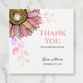 Etiquetas Para Lembrancinhas Pêssego de Girassol Colorido