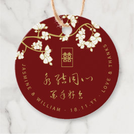 Etiquetas Para Lembrancinhas Pêssego de marfim/ameixa Brilha Felicidade Dupla C