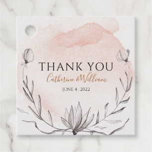 Etiquetas Para Lembrancinhas Pêssego Floral Mola Aquarela