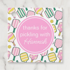 Etiquetas Para Lembrancinhas Pickball verde-rosa e amarelo