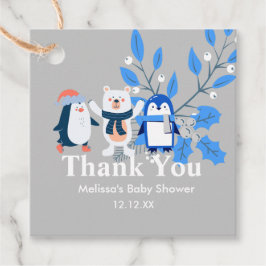 Etiquetas Para Lembrancinhas Pinguins de urso polar do inverno azul