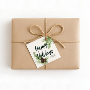 Etiquetas Para Lembrancinhas Pinheiro de Inverno Rústico Pinhas Feliz Natal Mar