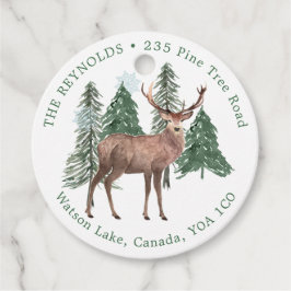 Etiquetas Para Lembrancinhas Pinheiros de neve, Marcos de Favor de Natal