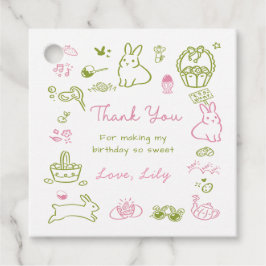 Etiquetas Para Lembrancinhas Pink and Green Easter 1st Birthday Thank You