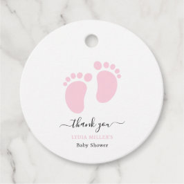 Etiquetas Para Lembrancinhas Pink Baby Feet Baby Shower Party, Girl Baby Shower